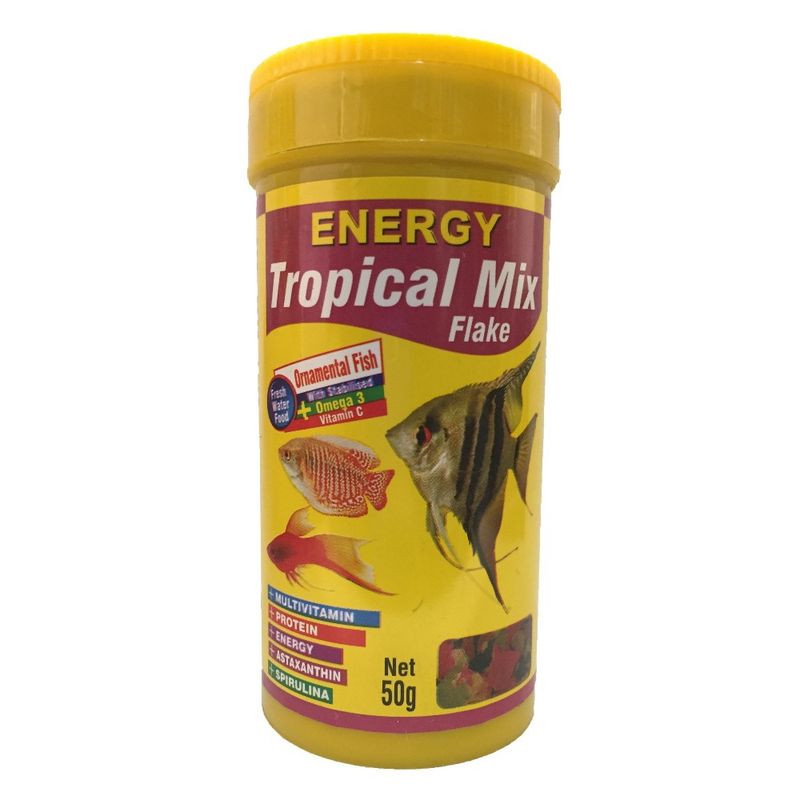 غذا ماهی انرژی مدل tropical mix flake وزن 50 گرم