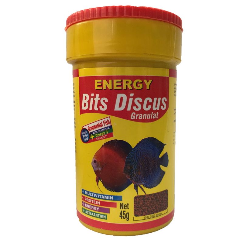 غذا ماهی انرژی مدلbits discus granulat وزن 45 گرم
