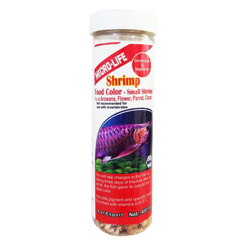 غذا ماهی میکرولایف مدل shrimp حجم 400 میلی لیتر