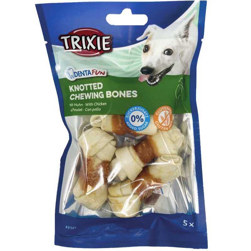 غذای تشویقی سگ تریکسی مدل trixie knotted chewing bones وزن 70 گرم