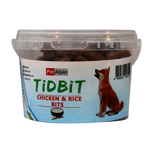 غذای تشویقی سگ تیدبیت مدل chicken rice وزن 160 گرم