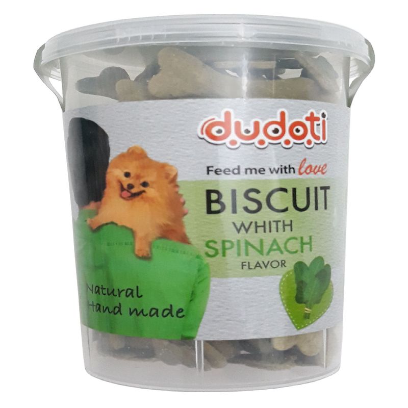 غذای تشویقی سگ دودوتی مدل biscuit spinach وزن 150 گرم