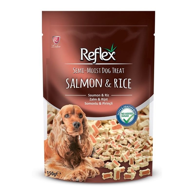 غذای تشویقی سگ رفلکس مدل salmon & rice وزن 150 گرم