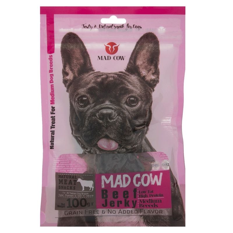 غذای تشویقی سگ مدکاو مدل beef_jerky_m وزن 100 گرم