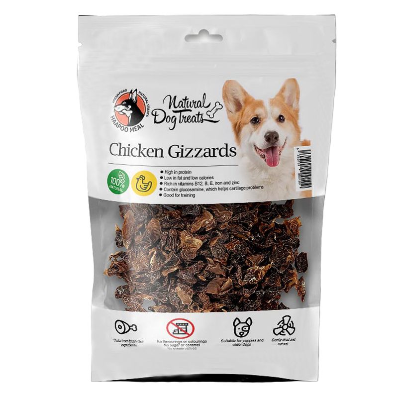 غذای تشویقی سگ هاپومیل مدل chicken gizzards کد 24 وزن 70 گرم