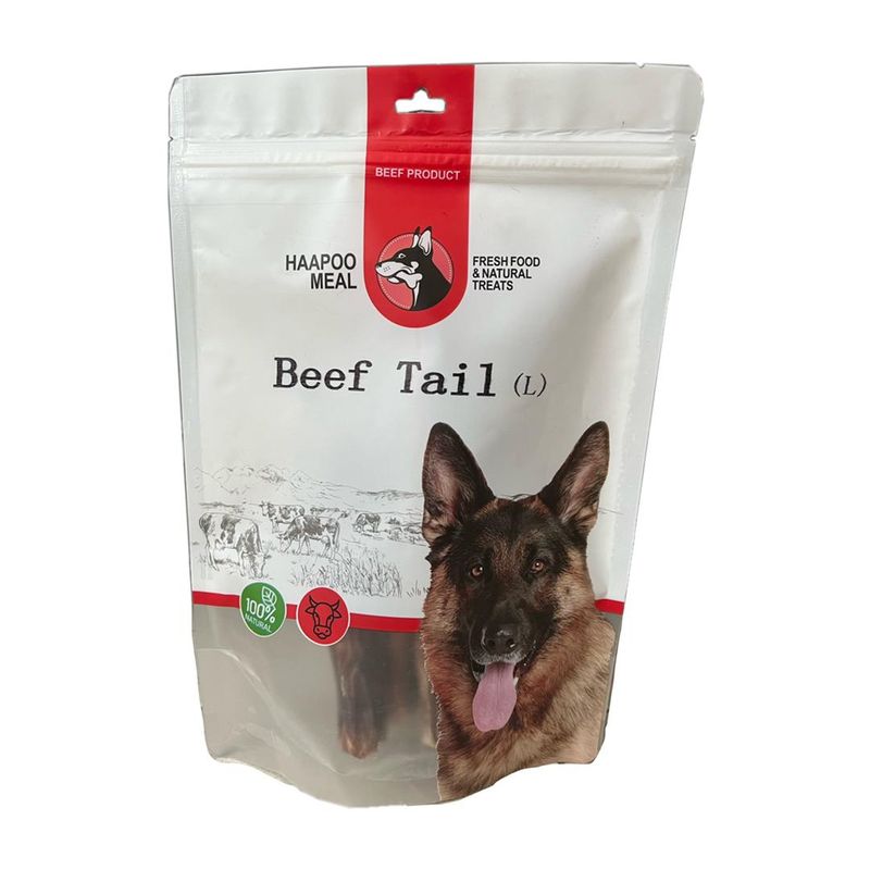 غذای تشویقی سگ هاپومیل مدل دم گاو beef tail وزن 250 گرم