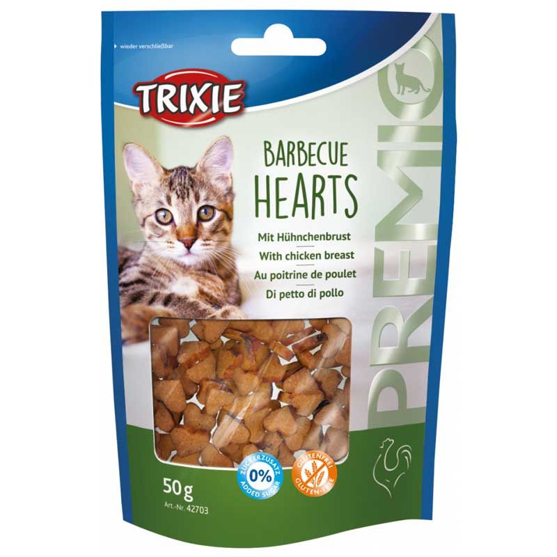غذای تشویقی گربه تریکسی مدل barbecue hearts وزن 50 گرم