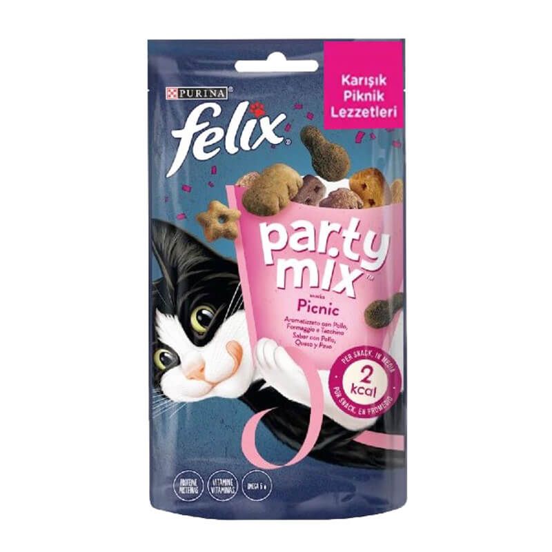 غذای تشویقی گربه فلیکس مدل پارتی میکس مرغ و پنیر وزن 60 گرم
