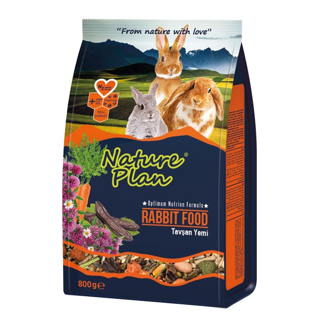 غذای خرگوش نیچر پلن مدل rabbit food وزن 800 گرم
