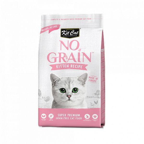 غذای خشک بچه گربه کیت کت مدل no grain kitten recipe طعم مرغ وزن 1 کیلوگرم
