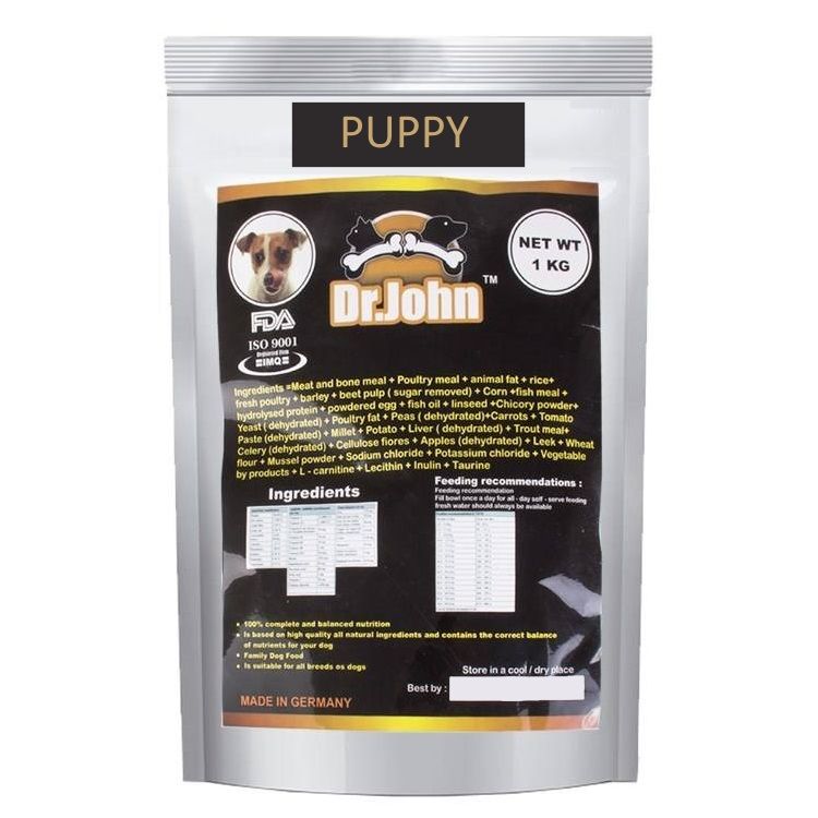غذای خشک توله سگ دکتر ژان مدل puppy وزن 1 کیلوگرم