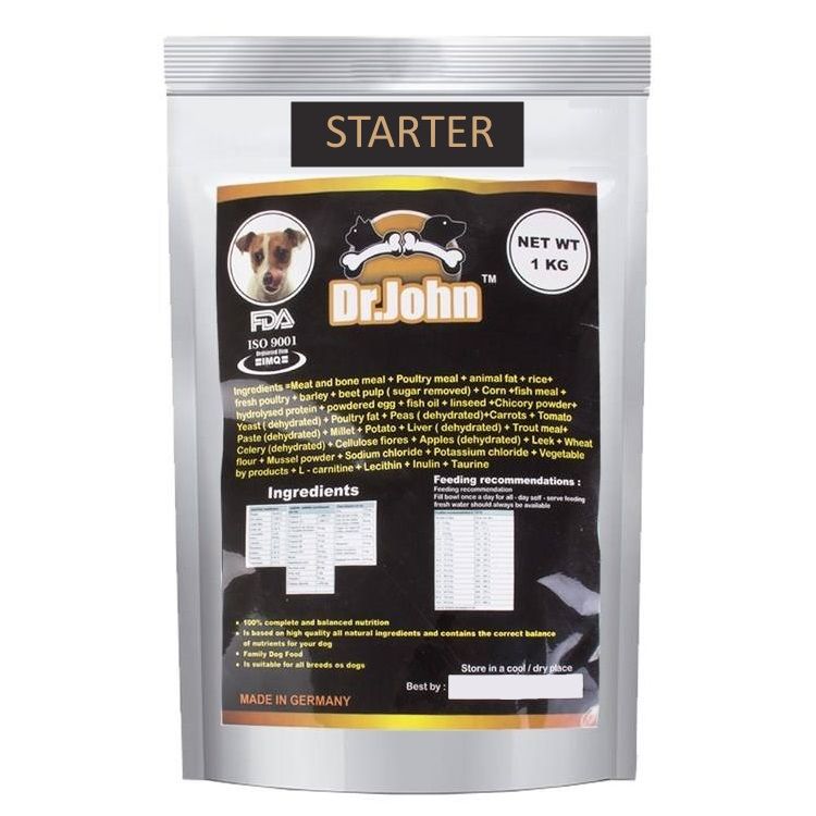 غذای خشک توله سگ دکتر ژان مدل starter وزن 1 کیلوگرم