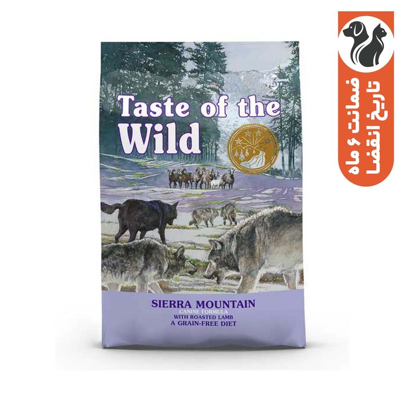 غذای خشک تیست آف ویلد مدل sierra mountain canine recipe طعم بره وزن 12.2 کیلوگرم