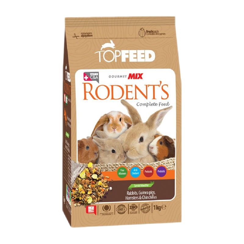 غذای خشک جوندگان تاپ فید مدل rodent copmlete feed وزن 1 کیلوگرم