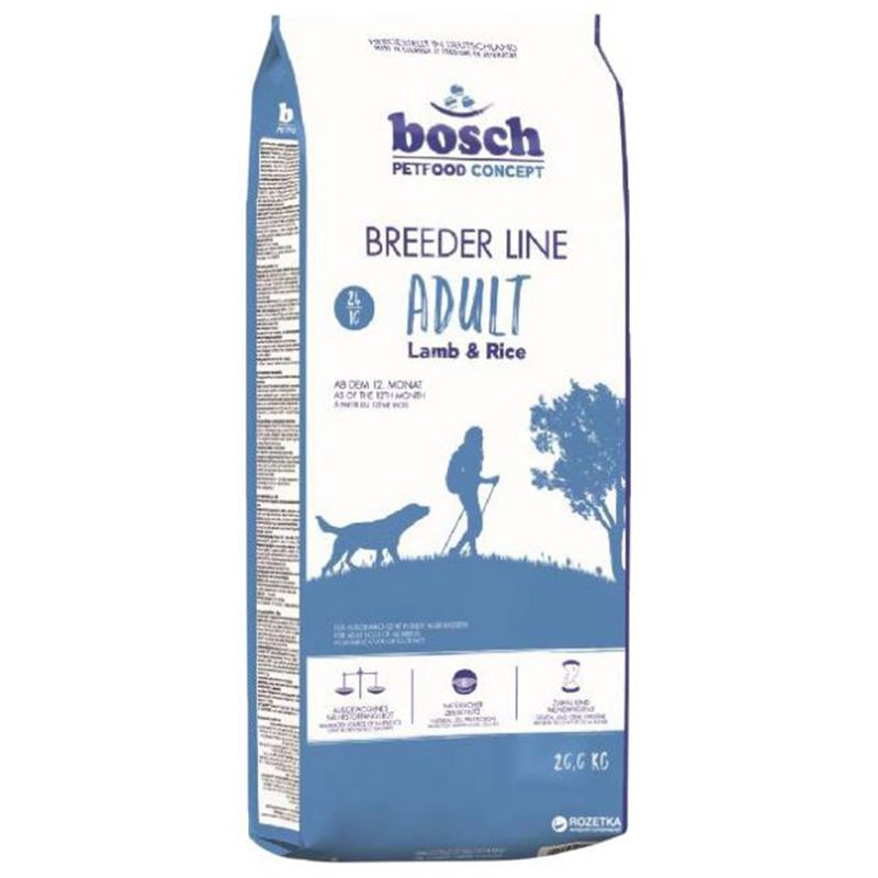 غذای خشک سگ بوش مدل breeder line adult lamb & rice وزن 20 کیلوگرم