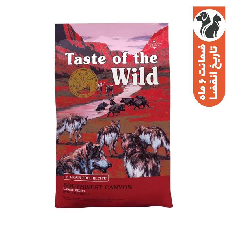 غذای خشک سگ تیست اف ویلد مدل southwest canyon canine recipe طعم گراز وزن 2 کیلوگرم