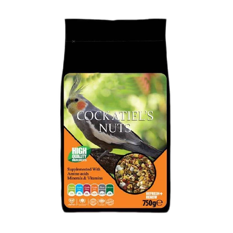 غذای خشک عروس هلندی مدل cockatiles nuts وزن 750 گرم