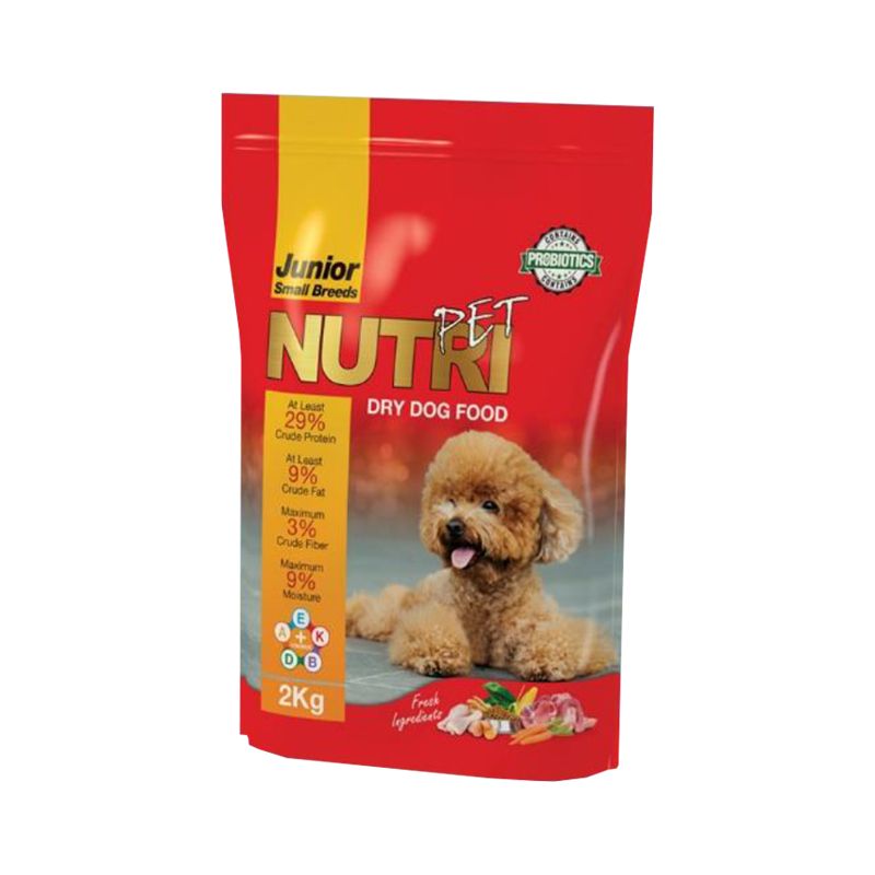 غذای خشک پروبیوتیک سگ نوتری پت مدل junior small breeds وزن 2 کیلوگرم