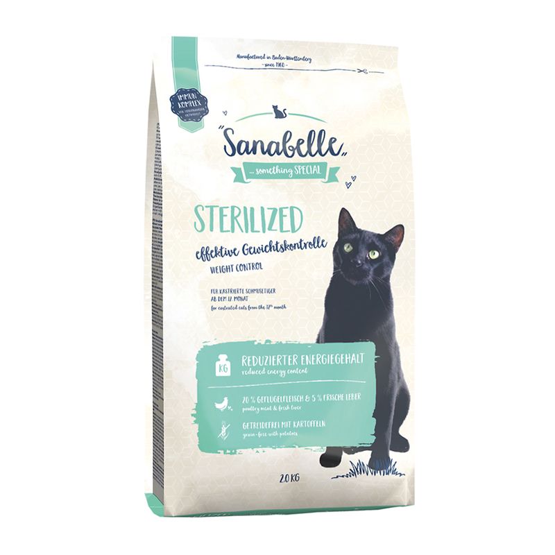 غذای خشک گربه سانابل مدل sterilized weight control وزن 2 کیلوگرم