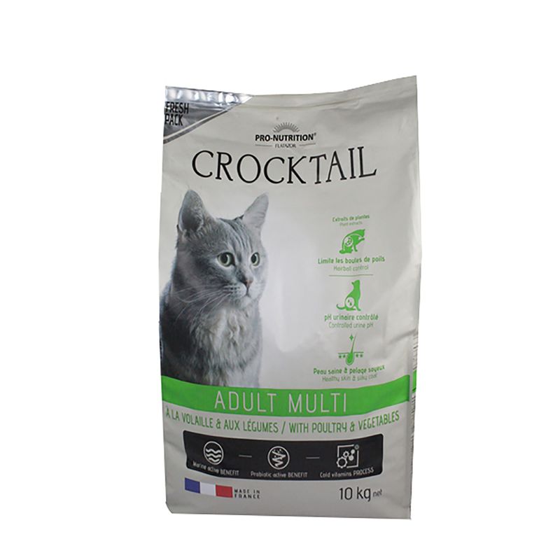 غذای خشک گربه فلاتازور مدل crocktail adult multi مقدار 10 کیلوگرم