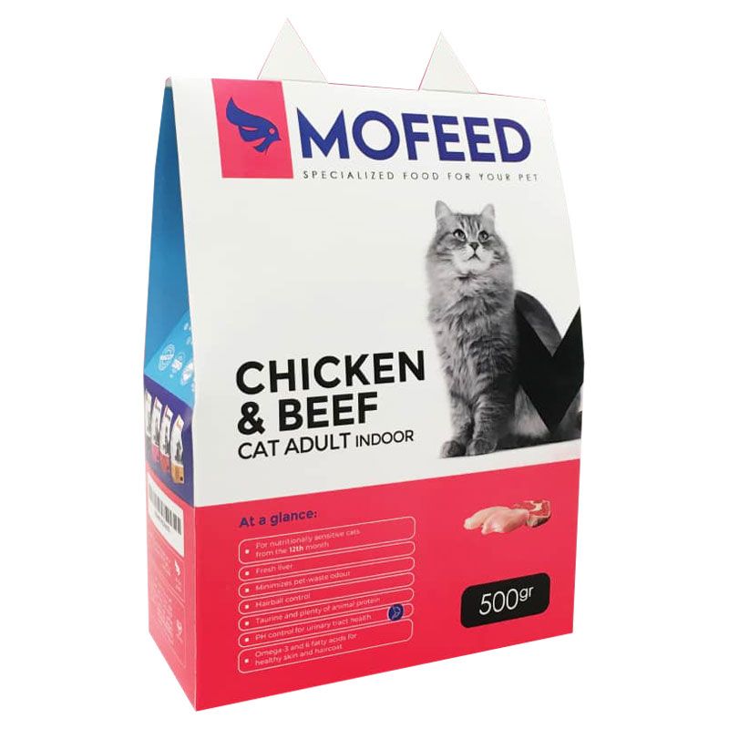غذای خشک گربه مفید مدل chiken&beef وزن 500 گرم