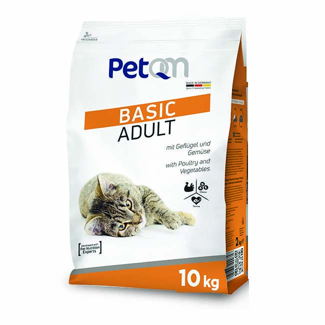 غذای خشک گربه پت کیوم مدل poultry & vegetables وزن 10 کیلوگرم