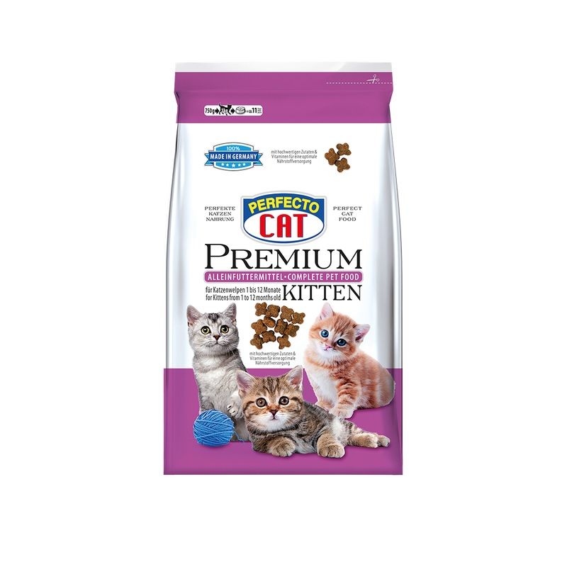 غذای خشک گربه پرفکتو مدل premium kitten وزن 750 گرم