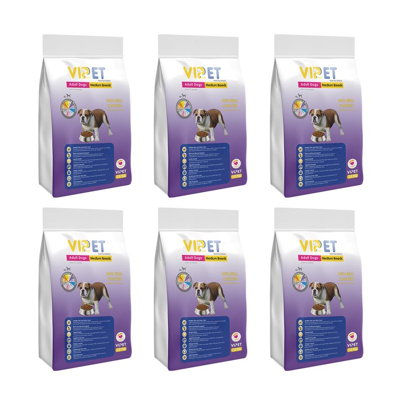 غذای سگ وی پت مدل adult medium breed وزن 1.5 کیلوگرم بسته 6 عددی