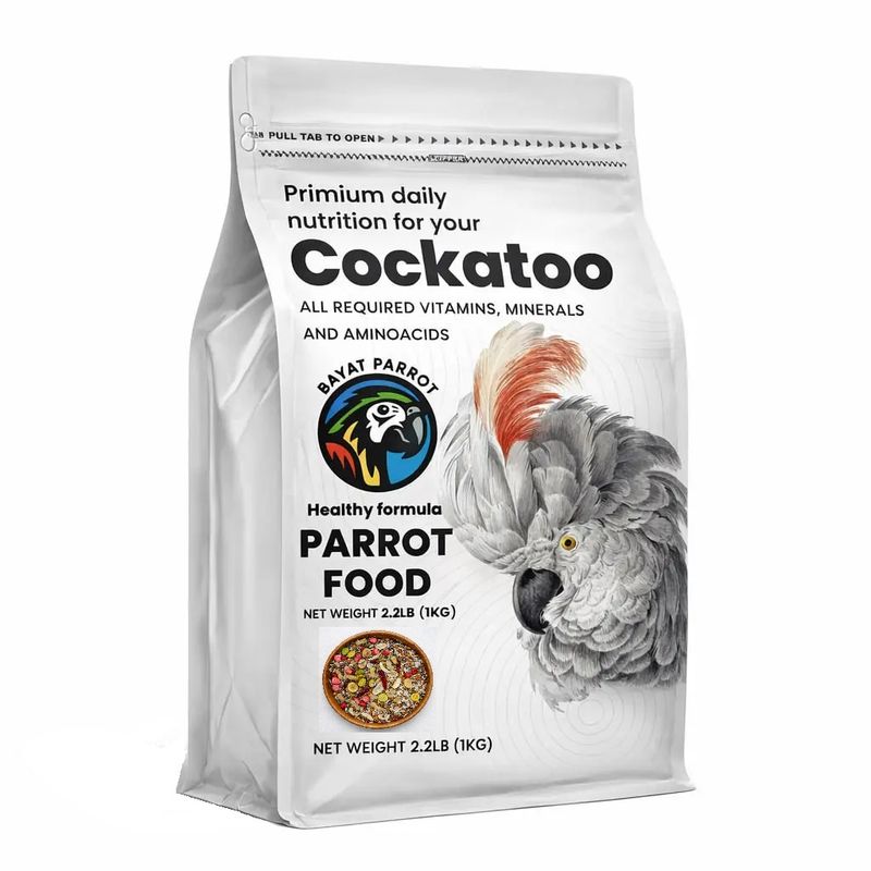 غذای طوطی کاکادو تاج زرد مدل parrot food وزن 1 کیلوگرم