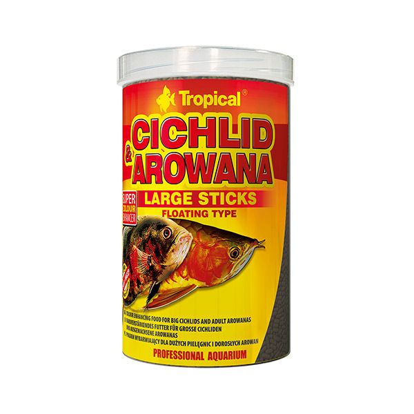 غذای ماهی آروانا تروپیکال مدل cichlid large sticks وزن 300 گرم