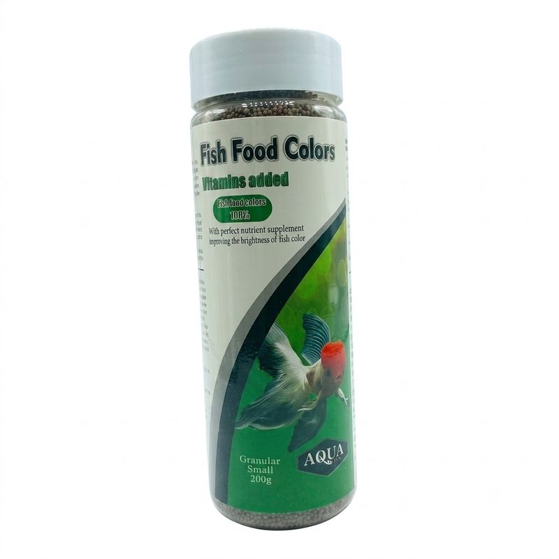 غذای ماهی آکوا مدل fish food color  small granular وزن 200 گرم