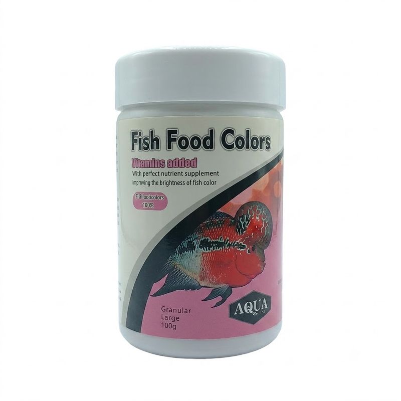 غذای ماهی آکوا مدل fish food color large granular وزن 100 گرم