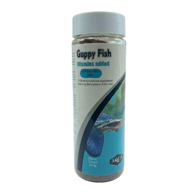 غذای ماهی آکوا مدل guppy fish small plate وزن 200 گرم