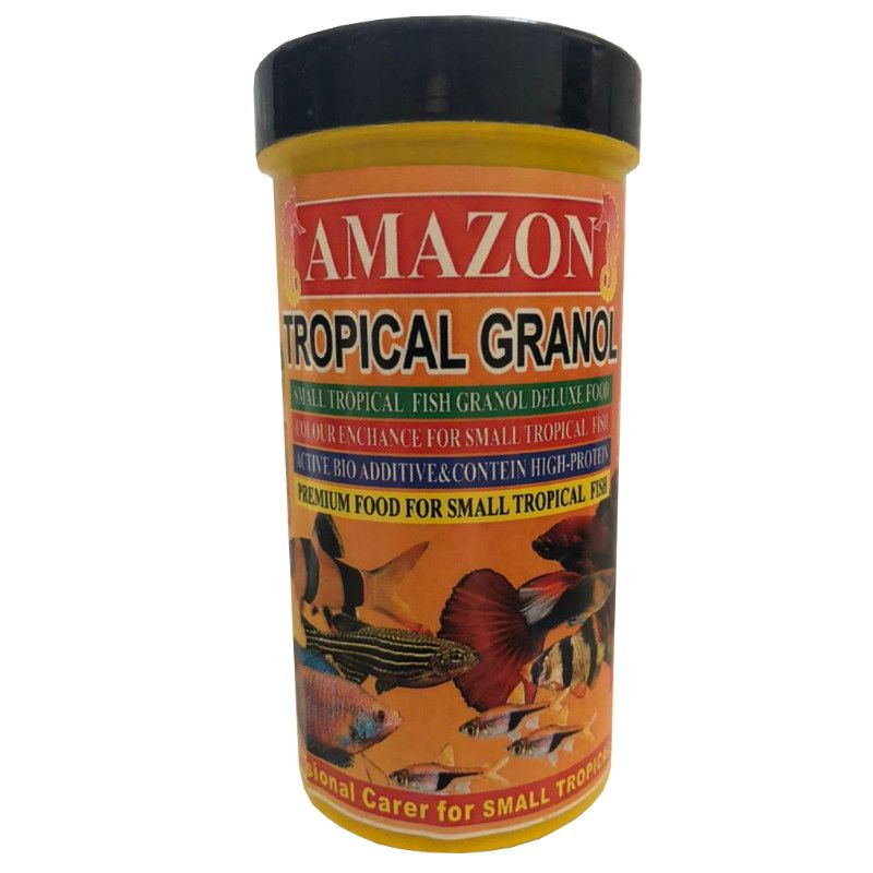 غذای ماهی آکواریوم آمازون مدل tropical granol وزن 120 گرم