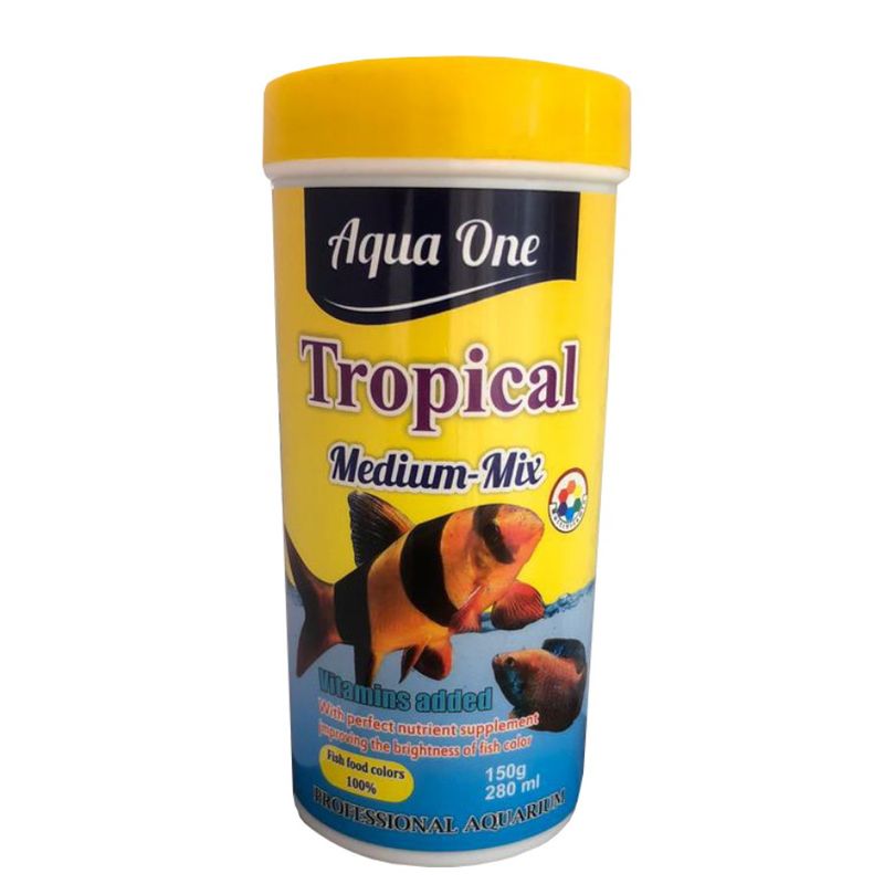 غذای ماهی آکواوان مدل tropical m وزن 150 گرم