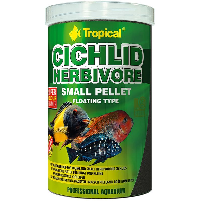 غذای ماهی تروپیکال مدل cichlid herbivore small pellet وزن 90 گرم