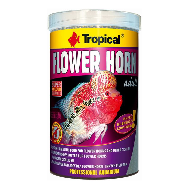 غذای ماهی تروپیکال مدل flower horn adult pellet وزن 190 گرم