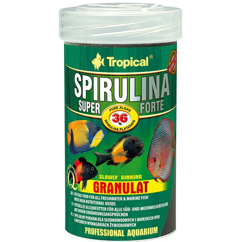 غذای ماهی تروپیکال مدل super spirulina forte granulat وزن 60 گرم