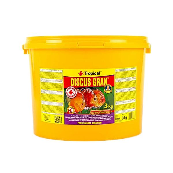 غذای ماهی دیسکس تروپیکال مدل discus gran وزن 3 کیلوگرم