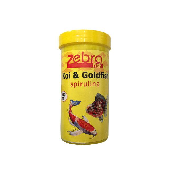 غذای ماهی زبرا مدل koi goldfish spirulina حجم 500 میلی لیتر