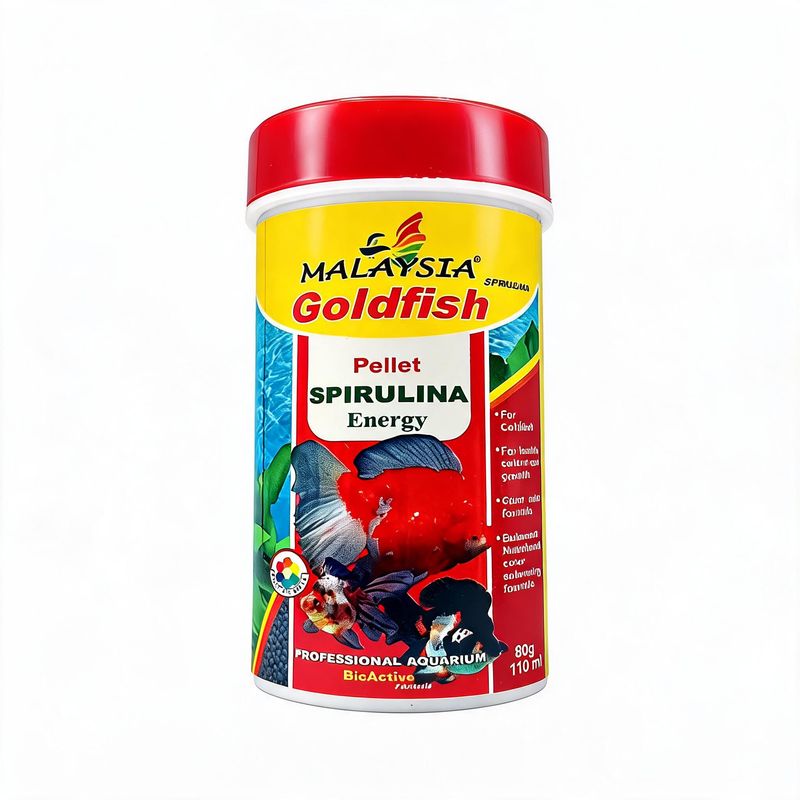 غذای ماهی مالزی مدل goldfish spirulina وزن 80 گرم