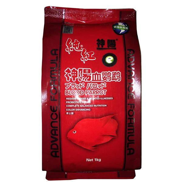 غذای ماهی هیکاری مدل blood parrot وزن 1کیلوگرم