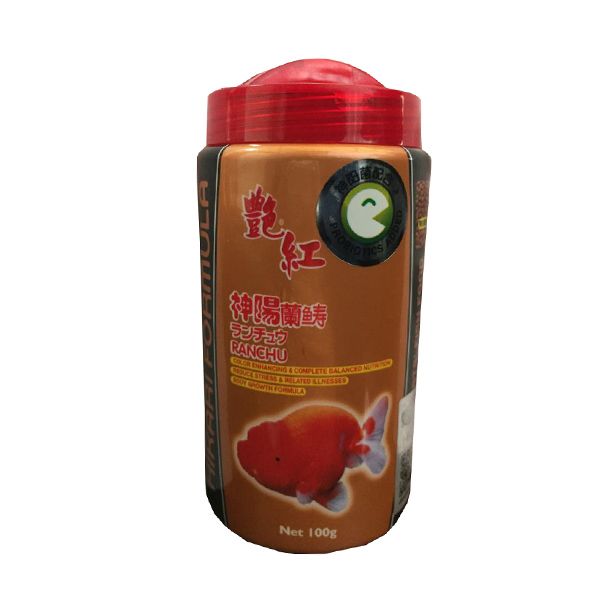 غذای ماهی هیکاری مدل ranchu وزن 100 گرمم