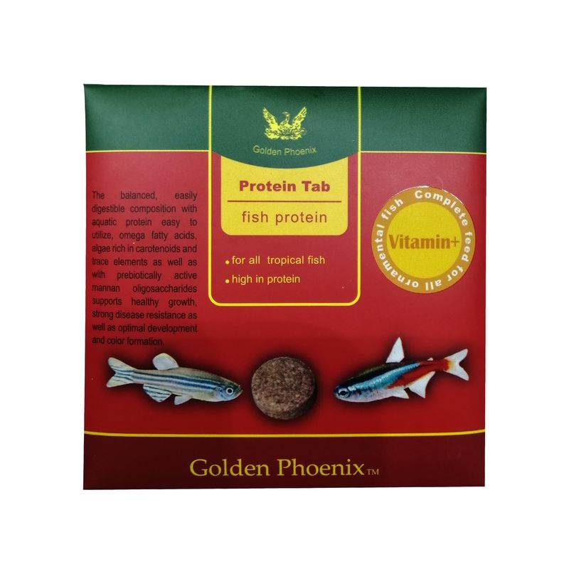 غذای ماهی گلدن فونیکس مدل protein tab وزن 20 گرم