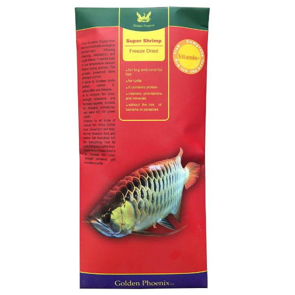 غذای ماهی گلدن فونیکس مدل super shrimp وزن 60 گرم