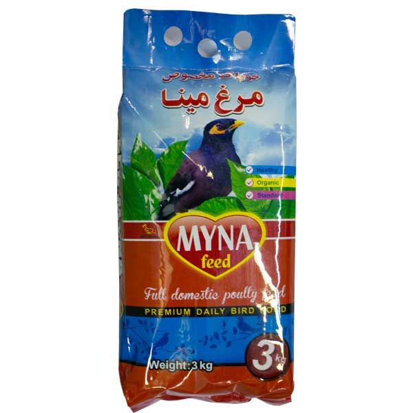 غذای مخصوص مرغ مینا مدل myna feed مقدار 3 کیلوگرم