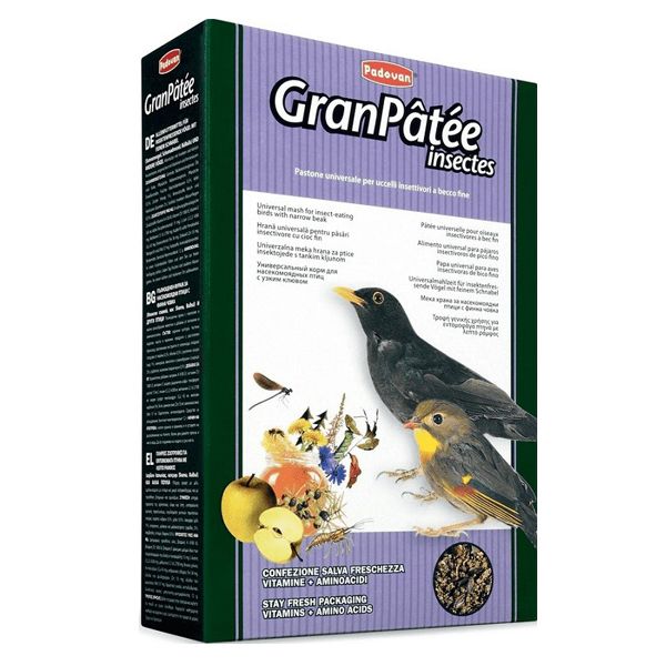 غذای مرغ مینا پادوان مدل gran patee insectes وزن 1 کیلوگرم
