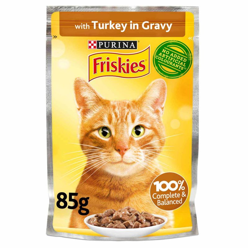 غذای پوچ گربه فریس کیز مدل turkey in gravy وزن 85 گرم