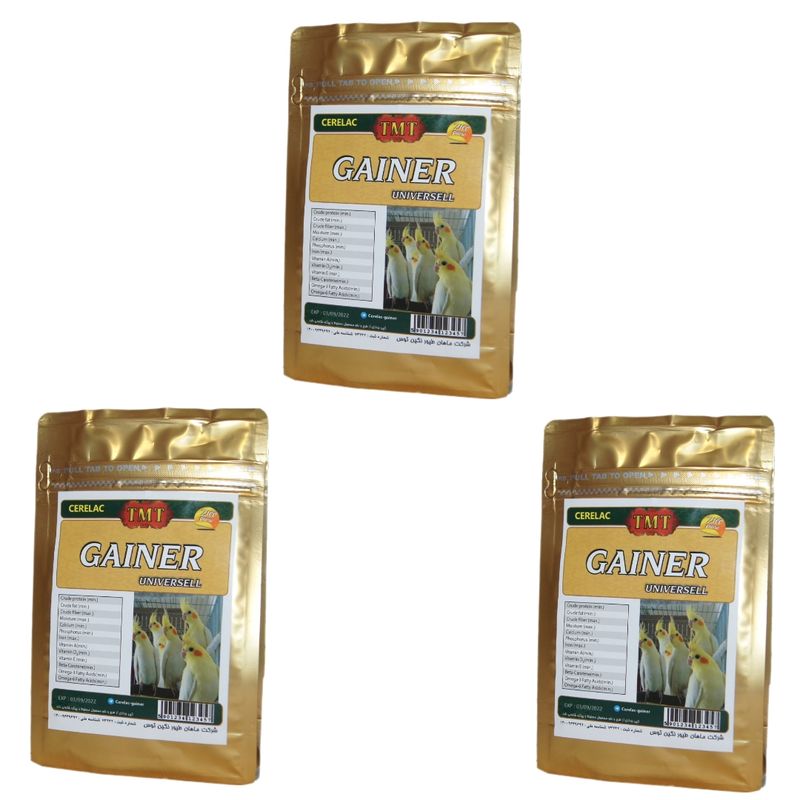 غذای کمکی طوطیسانان و سایر پرندگان زینتی گینر مدل gold number one کد g03 وزن 200 گرم مجموعه 3 عددی
