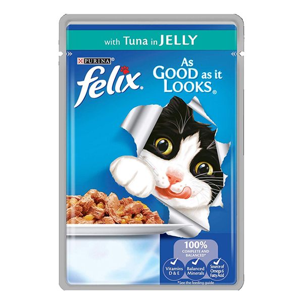 غذای گربه فلیکس مدل tuna in jelly وزن 100 گرم